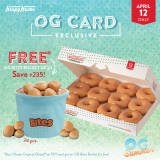 Krispy Kreme – OG Card Exclusive: FREE OG Bites Bucket of 24 for Every Dozen Original Glazed