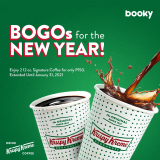 Krispy Kreme – Buy 1 Get 1 12 oz. Signature Coffee for ₱150 via Booky