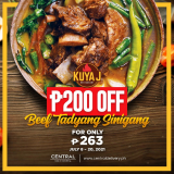 Kuya J Restaurant – Beef Tadyang Sinigang for P263 (Save P200) via Central Delivery