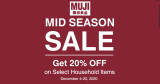 Muji – Mid Season Sale: Get 20% Off on Select Household Items