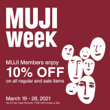 MUJI – Members Get 10% Off on Regular and Sale Items