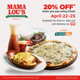 Mama Lou’s Italian Kitchen – Get 20% Off on Orders When Paid Using GCash
