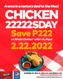 Max’s Restaurant – Chicken 22222sDay Promo: Save P222