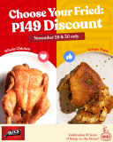Max’s Restaurant – Choose Your Fried P149 Discount Promo