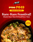 Max’s Restaurant – Kare-Kare Feastival Promo for P649 (Was P799)