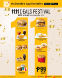 McDonald’s – 11.11 Deals Festival: Get P99 Deals via the McDonald’s App