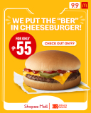 McDonald’s – 9.9 Deal: Cheeseburger for P55 via Shopee