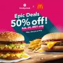 McDonald’s – Epic Deals: Get 50% Off via Foodpanda