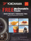 Yokohama – Get FREE McDonald’s Treats When You Buy Two Tires