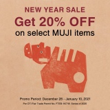 MUJI – New Year Sale: Get 20% Off on Select Items