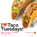 Pancake House – Buy 1 Get 1 Taco for P99 Promo