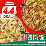 Papa John’s Pizza – 4.4 Deal: Buy 1 Get 1 Premium Family Sized Pizzas for ₱569