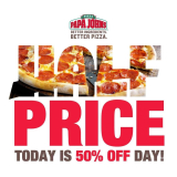 Papa John’s Pizza – Get 50% Off on Premium Family-Sized Pizzas