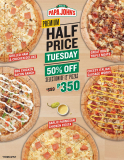 Papa John’s Pizza – Premium Half Price Tuesday: Get 50% Off