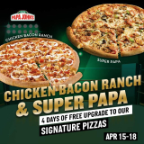 Papa John’s Pizza – Get FREE Upgrade to Signature Pizza