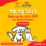 Pet Express – 10.10 Sale: Up to 20% Off on Select Items via Lazada