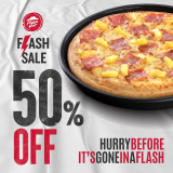 Pizza Hut – Flash Sale: Get 50% Off