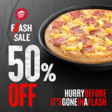 Pizza Hut – 1-Day Flash Sale 50% Off Promo