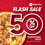Pizza Hut – Flash Sale: Get 50% Off on Traditional Pizzas
