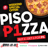 Pizza Hut – Piso Pizza: Buy 1 Get 1 for P1
