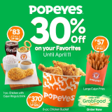 Popeyes – Get 30% Off on Orders via GrabFood