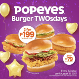 Popeyes – Burger TWOsdays Promo