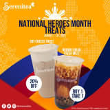 Serenitea – National Heroes Month Treats: Buy 1 Take 1 and 20% Off