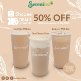 Serenitea – Get 50% Off on Select Milk Tea Orders via Shopee