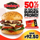 Shakey’s – Supercard Exclusive: Get 50% Off on Your Next Burger Promo