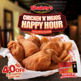Shakey’s – Happy Hour: Get 40% Off on Chicken ‘N’ Mojos