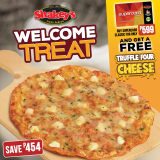 Shakey’s – Welcome Treat: FREE Truffle Four Cheese Pizza and SuperCard Promo