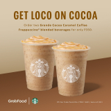 Starbucks – Get Two Grande Cocoa Caramel Coffee Frappuccino for ₱350 via GrabFood