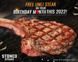 Stoned Steaks – Get FREE Unli Steaks on Birthday Months Promo