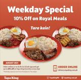 Tapa King – Weekday Special: Get 10% Off on Royal Meals
