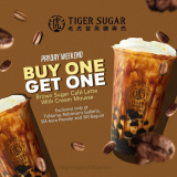 Tiger Sugar – Buy 1, Get 1 Brown Sugar Cafe Latte with Cream Mousse