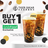 Tiger Sugar – Buy 1 Get 1 Brown Sugar Café Latte via GrabFood