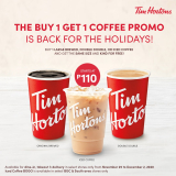 Tim Hortons – Buy 1, Get 1 Coffee Promo