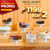 Tous Les Jours – Anniversary Promo: Buy Any 2 Cakes for ₱1,199
