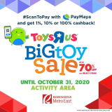 Toys”R”Us – Big Toy Sale: Up to 70% Off on Select Items at Robinsons Metro East