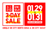 Uniqlo – 3-Day Sale at SM City North EDSA and Sucat