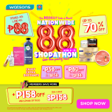 Watsons – Nationwide 8.8 Shopathon: Get Up to 70% Off
