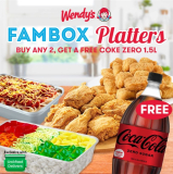 Wendy’s – Get FREE Coke for Every 2 Fambox Platters via GrabFood