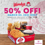 Wendy’s – 3.3 Deal: Get 50% Off via Foodpanda