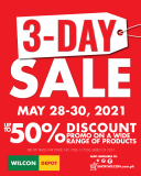 Wilcon Depot – 3-Day Sale: Get Up to 50% Discount
