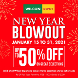 Wilcon Depot – New Year Blowout: Up to 50% Off on Great Selections