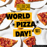 Yellow Cab Pizza – World Pizza Day: Buy 1 Get 1 12″ Pizza