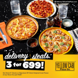 Yellow Cab Pizza – Delivery Steals Promo: 3 Pizzas for P699