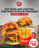 Zark’s Burgers – 12.12 Deal: Get Fries and Iced Tea for ₱12 For Every Burger Purchase