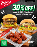 Zark’s Burgers – Flash Sale: Get 30% Off on Orders via Grabfood